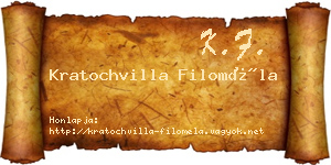 Kratochvilla Filoméla névjegykártya